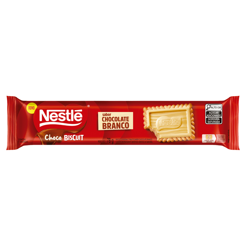 Biscoito Nestlé Choco Biscuit Chocolate Branco 78g